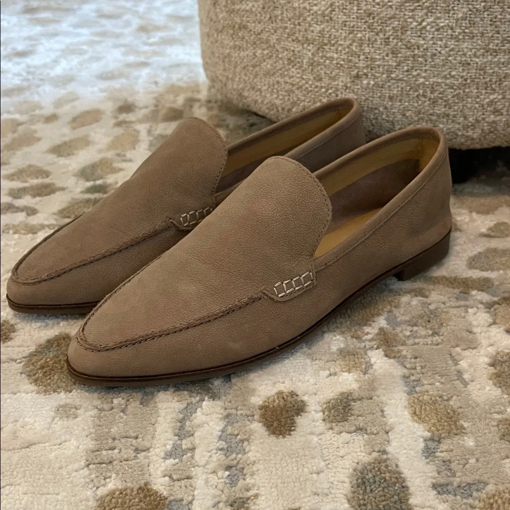 Lucky Brand Beige Leather Slip On Loafers Size 7 Flats New